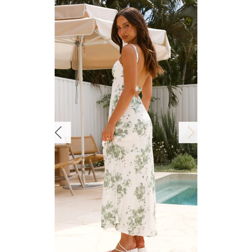 057 Billy J Margo Midi Dress Green Floral NWT Women’s Size 8 - Picture 2 of 6